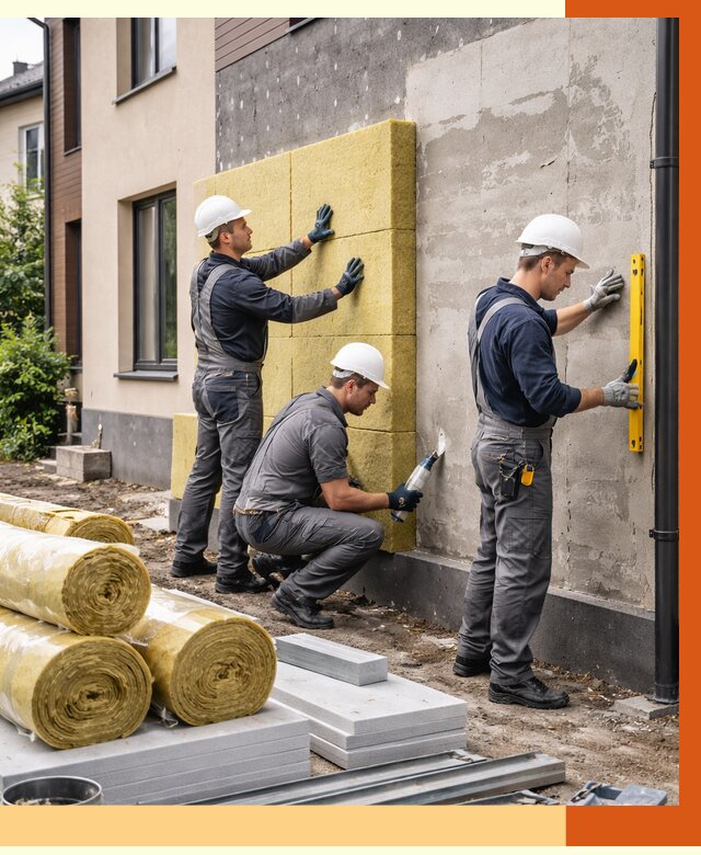 Утепление таунхауса в Новодвинске от 7363 руб/м2 — комплекс под ключ | ТепломастерНвд