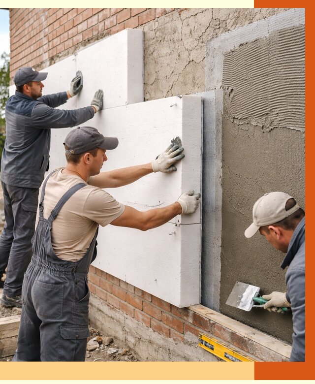 Утепление кирпичного дома в Новодвинске от 4295 руб. под ключ | ТепломастерНвд