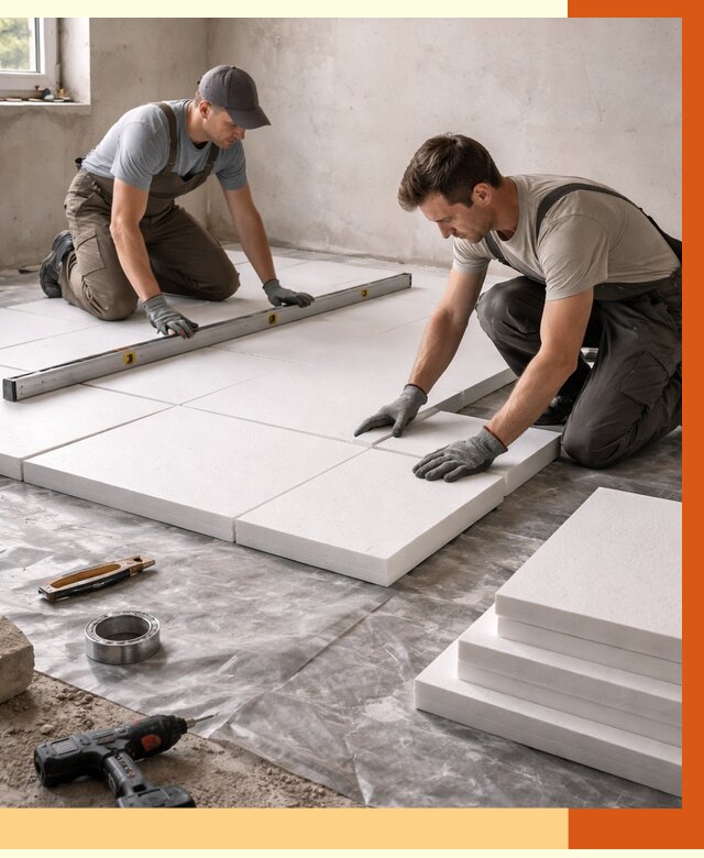 Утепление бетонного пола в Новодвинске от 2557 руб/м2 — монтаж и цена | ТепломастерНвд