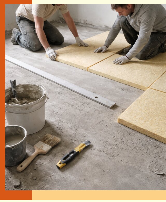 Утепление бетонного пола в Новодвинске профессионально и недорого