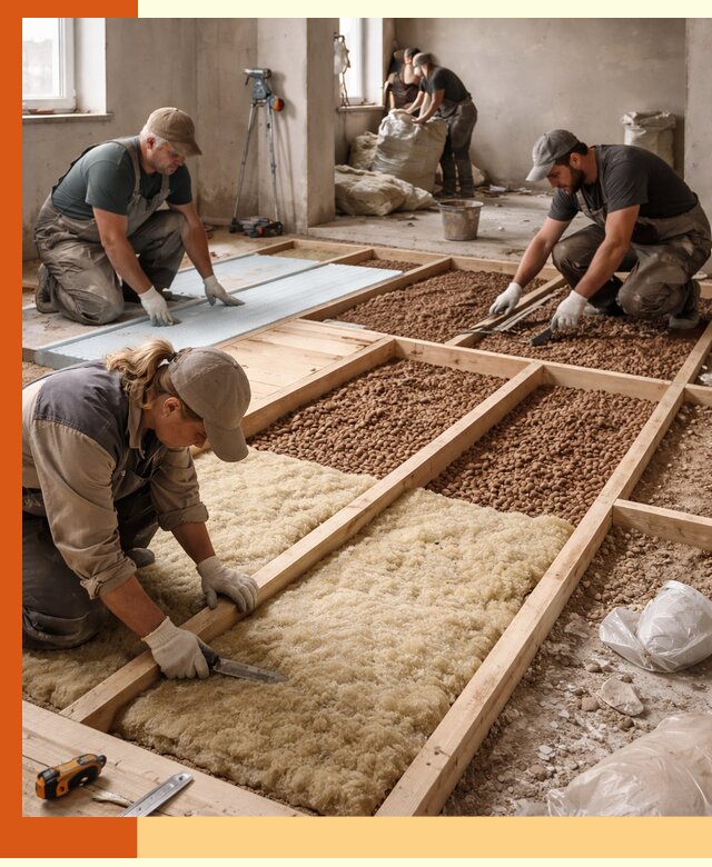 Утепление перекрытий жилых и промышленных зданий в Новодвинске