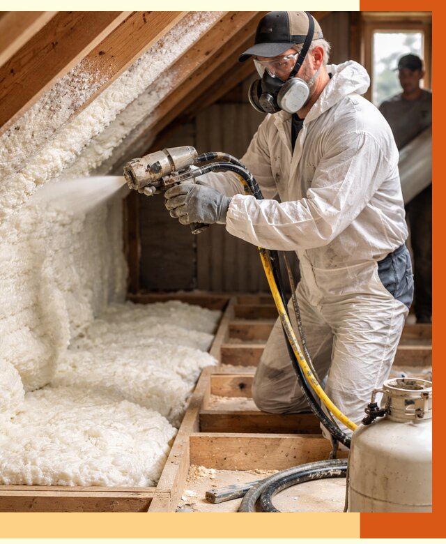 Утепление чердака ППУ в Новодвинске от 8816 руб./м2 — услуга под ключ | ТепломастерНвд