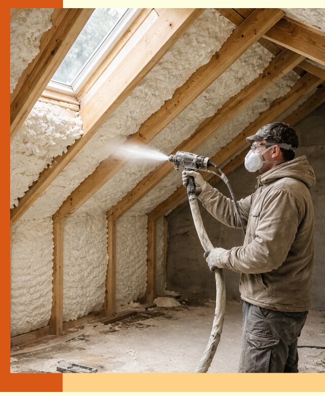 Утепление мансарды ППУ в Новодвинске быстро и надежно