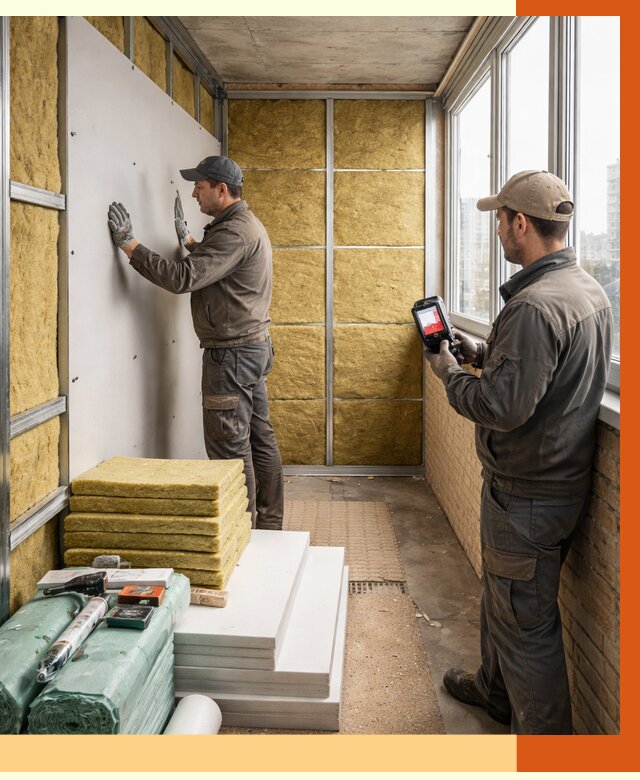 Утепление балкона в Новодвинске от 4602 руб. под ключ | ТепломастерНвд