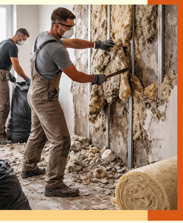 Демонтаж старого утеплителя в Новодвинске от 3579 руб. — работы под ключ | ТепломастерНвд